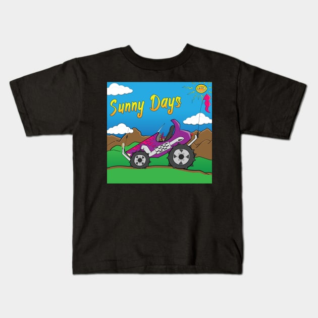 Sunny Days Purple Offroad 4x4 Rock Crawler Truck Kids T-Shirt by Dad n Son Designs